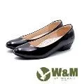 W&M 舒適上班族 尖頭中粗跟女鞋-黑 歷史價格詳細信息