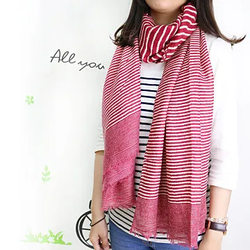 【Lus.G】經典雙色斜直紋圍巾(共6色) 歷史價格詳細信息