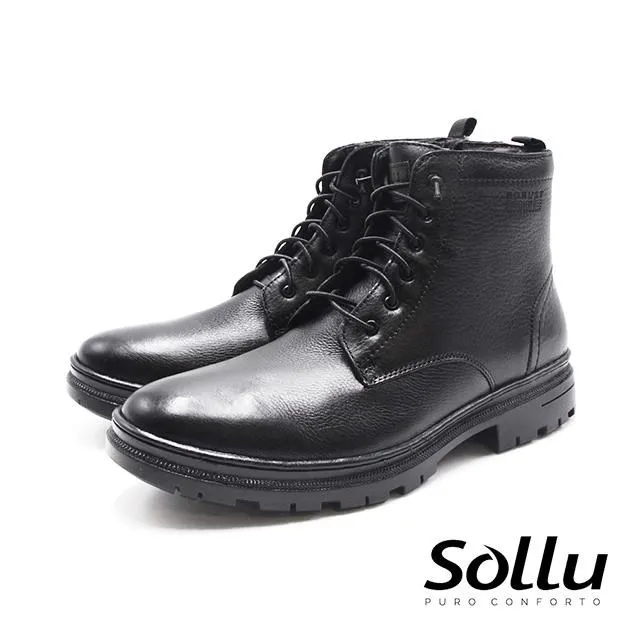 Sollu 巴西專櫃 吸震減壓真皮拉鍊短靴 男鞋-黑 歷史價格詳細信息