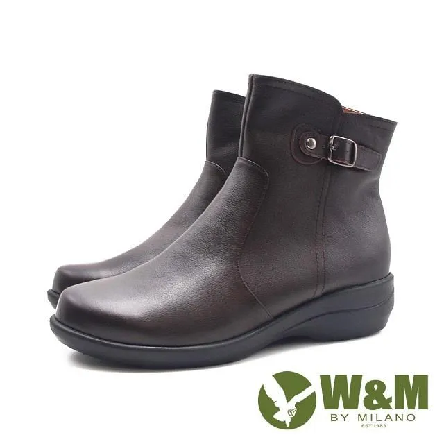 W&M(女)皮釦造型內拉鍊楔型底女靴 女鞋-黑色(另有棕灰色) 歷史價格詳細信息
