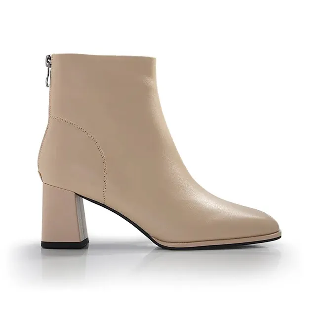 Keeley Ann羊皮綁帶側拉鍊短靴(棕色377137225) 歷史價格詳細信息