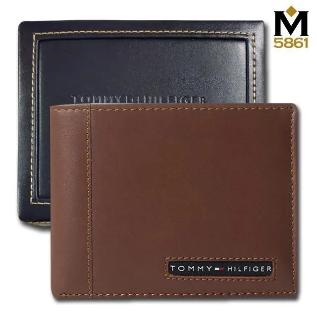 【Tommy】Tommy Hilfiger 男皮夾 牛皮夾 中標設計 獨立卡夾 大鈔夾 品牌盒裝／藍色 歷史價格詳細信息