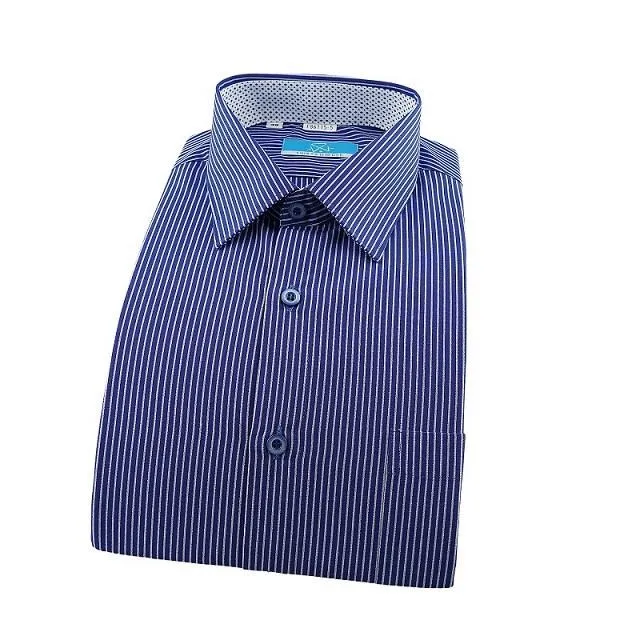 【襯衫工房】長袖襯衫-藍色細條紋 大碼45 歷史價格詳細信息