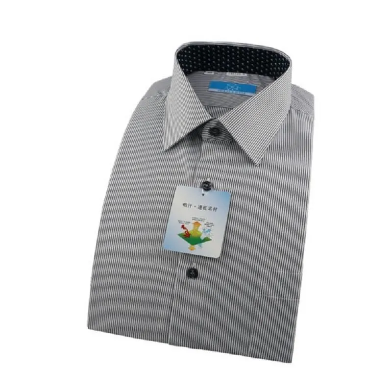 【襯衫工房】長袖襯衫-黑色細格紋  大碼45 歷史價格詳細信息