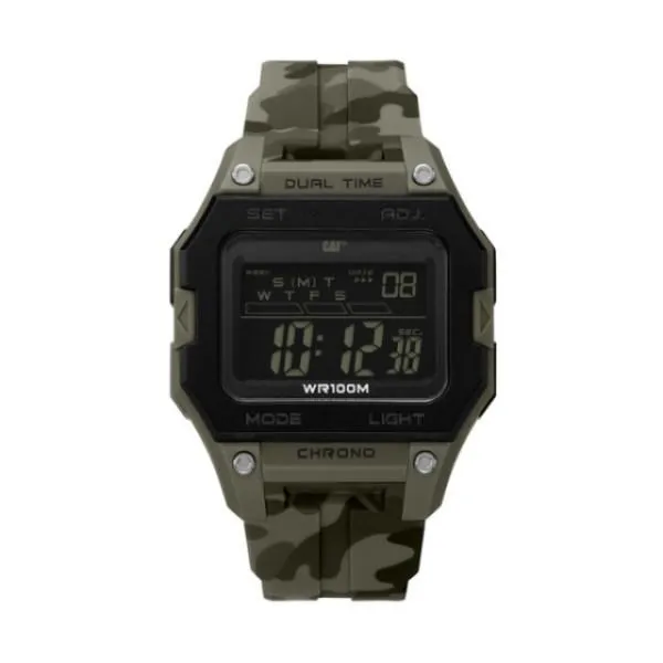 【CAT Watch】SQUATED數位顯示方形電子矽膠時尚腕錶-迷彩灰/OF.147.25.145 歷史價格詳細信息