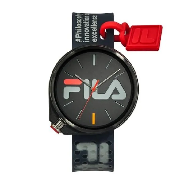 【FILA 斐樂】色塊拼接LOGO時尚腕錶-個性黑/38-326-002 歷史價格詳細信息
