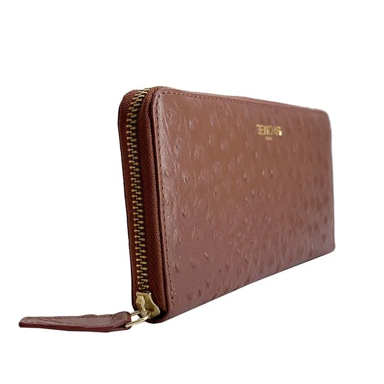 【ZENDAR】限量1折 頂級小羊皮拉鍊長夾 黛安娜系列 全新專櫃展示品(奶杏色) 歷史價格詳細信息