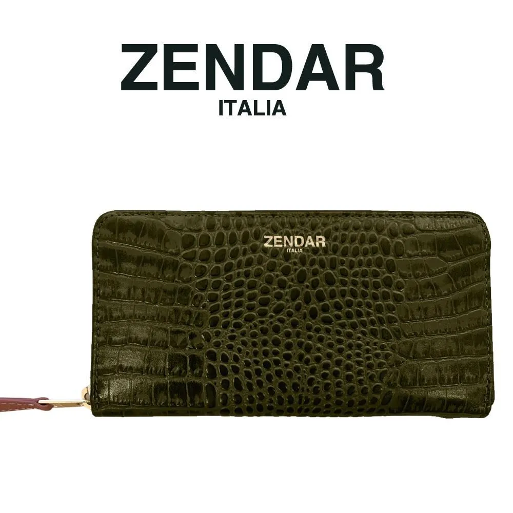 ZENDAR 頂級小羊皮鱷魚紋/鴕鳥紋拉鍊長夾 全新專櫃展示品(贈禮盒包裝) 歷史價格詳細信息