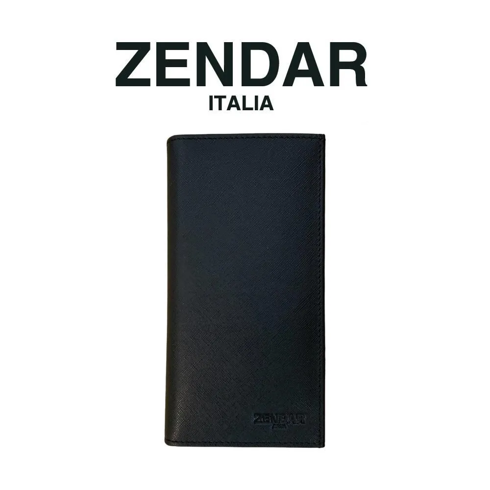 【ZENDAR】限量1折 頂級小牛皮十字紋翻蓋長夾 米蘭系列 全新專櫃展示品(黑色) 歷史價格詳細信息