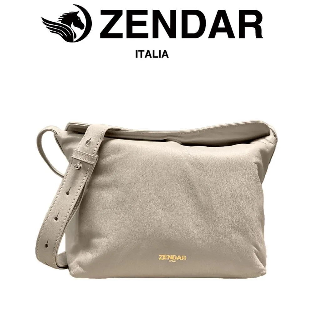 【ZENDAR】限量1折 頂級小牛皮肩背包側背包 瓦妮莎系列 全新專櫃展示品(黑色) 歷史價格詳細信息