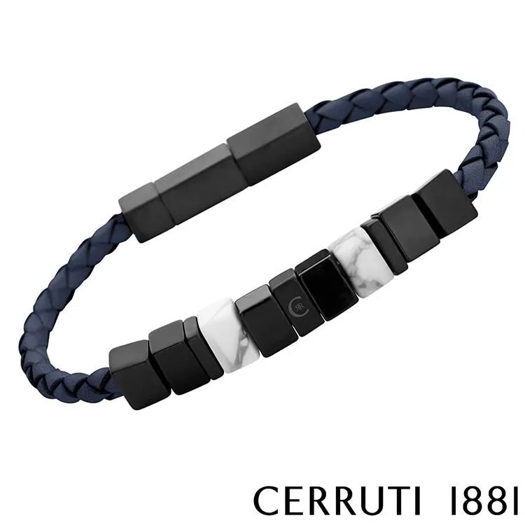【Cerruti 1881】限量2折 經典不鏽鋼皮革手環 全新專櫃展示品(CB6202) 歷史價格詳細信息