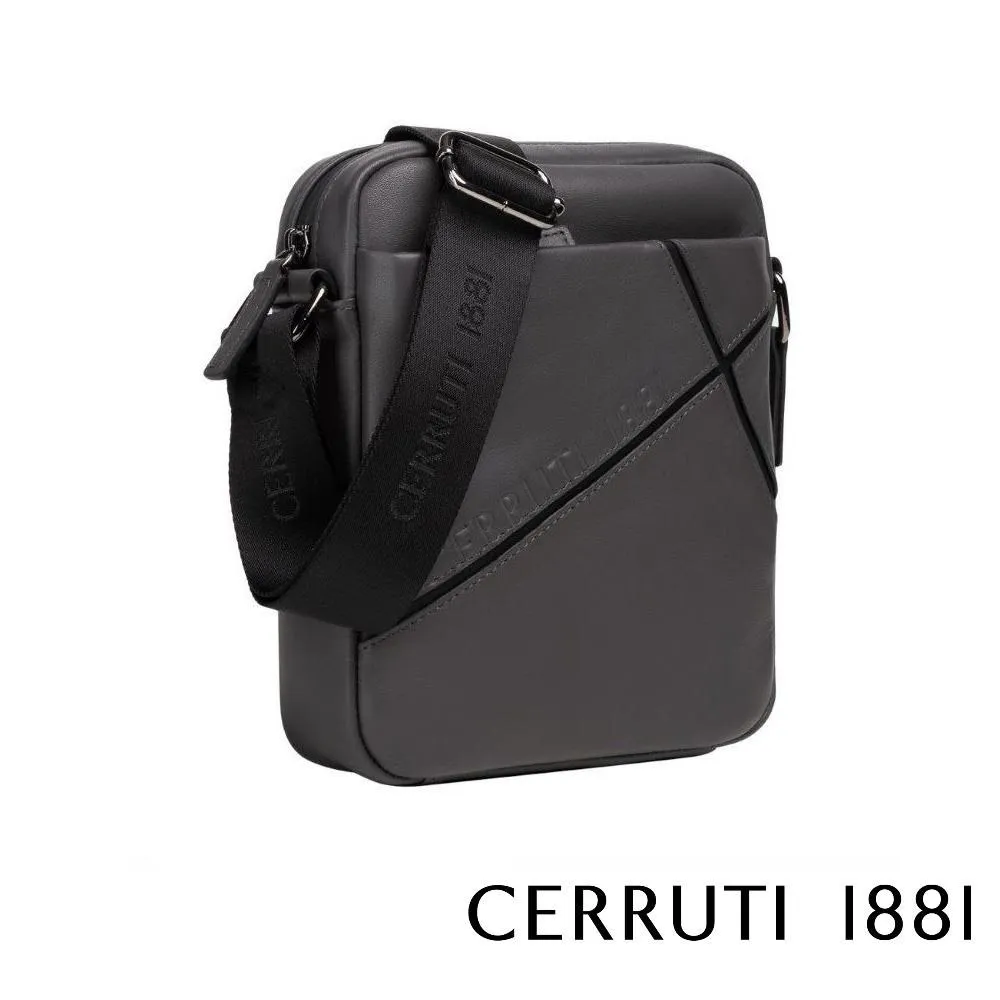 【Cerruti 1881】限量2折 頂級小牛皮側背包肩背包 全新專櫃展示品(灰6256M) 歷史價格詳細信息