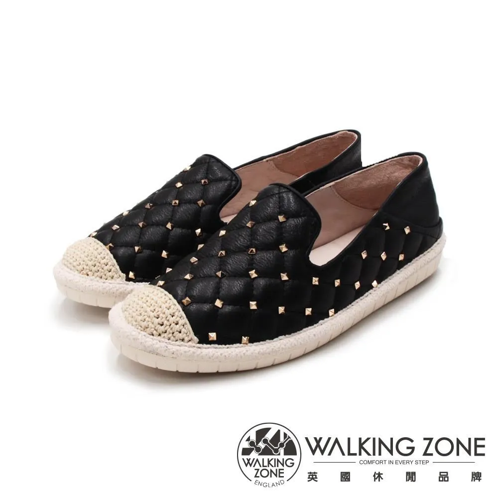 WALKING ZONE(女) 編織鉚釘舒適休閒鞋 女鞋-白(另有黑) 歷史價格詳細信息