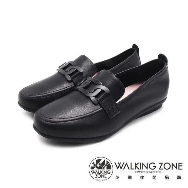 WALKING ZONE(女) 鏈型氣質莫卡辛鞋 女鞋-黑色(另有卡其色) 歷史價格詳細信息