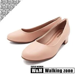 WALKING ZONE SUPERWOMAN系列圓頭素面低跟上班鞋女鞋-藍(另有黑.卡其) 歷史價格詳細信息