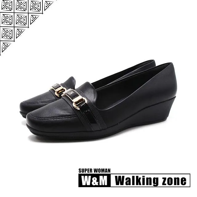 WALKING ZONE SUPER WOMAN系列 lady休閒低坡跟鞋 女鞋－黑 歷史價格詳細信息