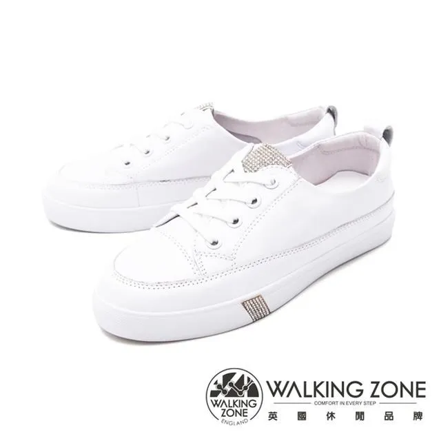 WALKING ZONE(女) 經典綁帶休閒鞋女鞋-白(另有黑) 歷史價格詳細信息