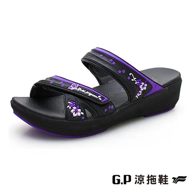 G.P(女)高彈力舒適兩用涼拖鞋 女鞋-黑色(另有黑桃.紫色) 歷史價格詳細信息