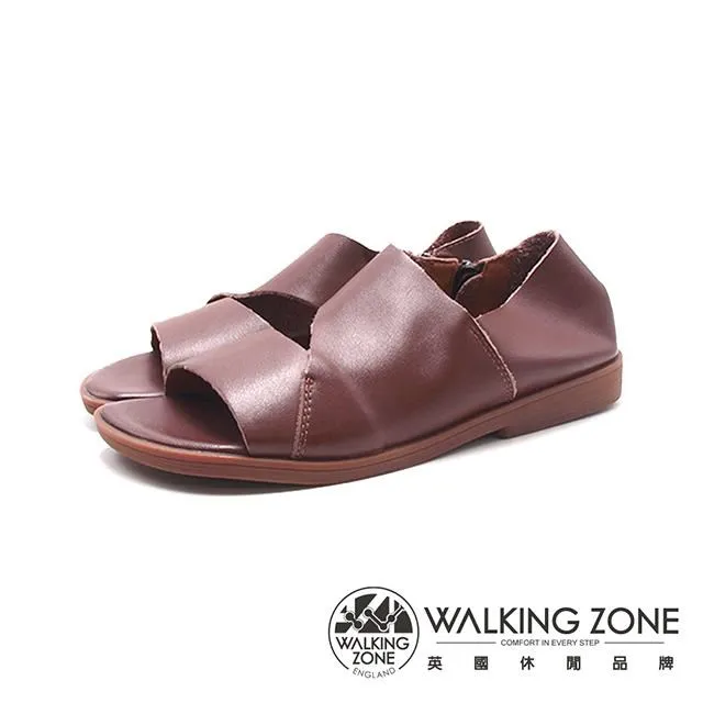 WALKING ZONE(女)真軟皮寬帶個性涼鞋 女鞋-黑色 歷史價格詳細信息