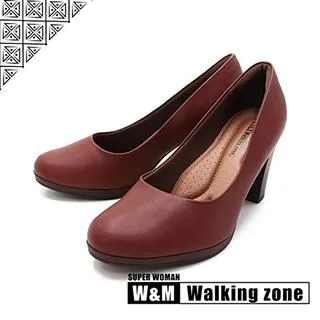 WALKING ZONE SUPER WOMAN系列 圓頭素面高跟鞋 女鞋-卡其(另有白.黑.咖) 歷史價格詳細信息
