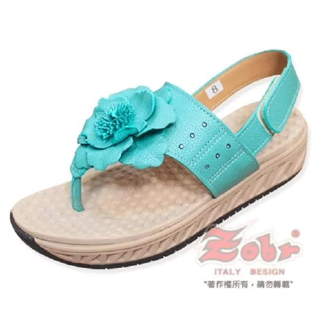 Zobr路豹水晶晶雙魚游牛皮氣墊6cm楔型底涼鞋【Creather瘋皮閣】 歷史價格詳細信息