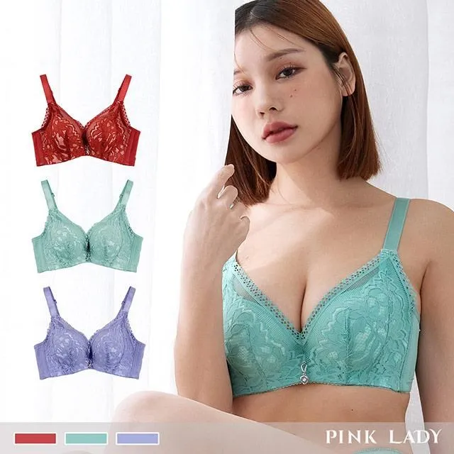 Pink Lady BC罩杯 傾國佳人 無鋼圈內衣 拉繩內衣 下厚上薄襯墊 集中托高 包覆內衣 成套內衣 9917 歷史價格詳細信息