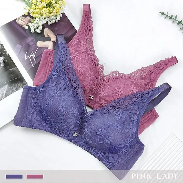 【PINK LADY】無鋼圈 C-E罩杯 無痕側背片蕾絲單件內衣8018 歷史價格詳細信息