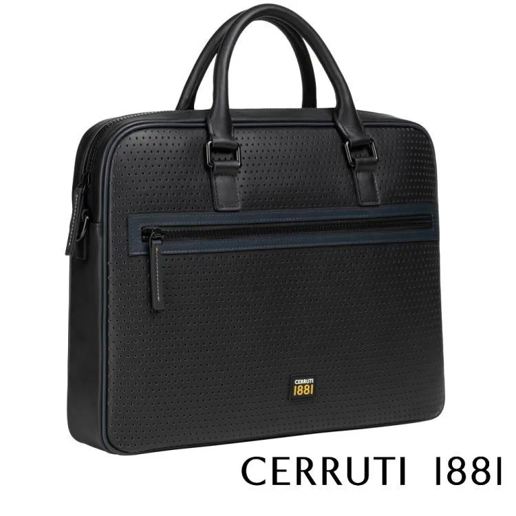 【CERRUTI 1881】義大利頂級小牛皮公事包/斜背包 CECA06408M 全新專櫃展示品(黑色) 歷史價格詳細信息