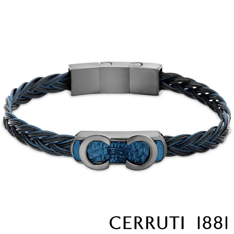 【Cerruti 1881】限量2折 經典編織雙繩不銹鋼皮革手環 全新專櫃展示品(CB0903) 歷史價格詳細信息