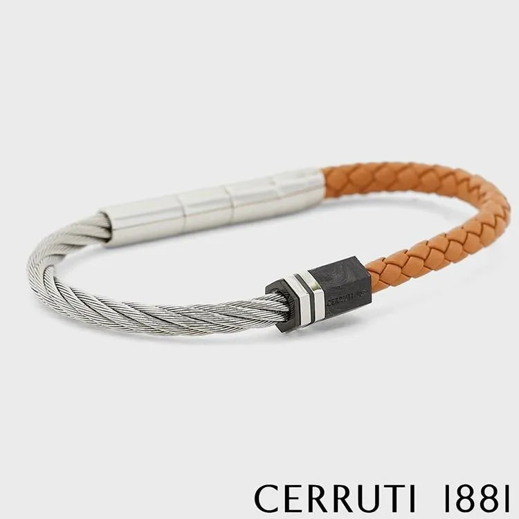 【Cerruti 1881】限量2折 經典不鏽鋼皮革手環 全新專櫃展示品(CB6202) 歷史價格詳細信息