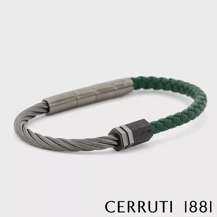 【Cerruti 1881】限量2折 經典不鏽鋼皮革手環 全新專櫃展示品(CB6202) 歷史價格詳細信息