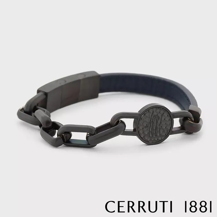 【Cerruti 1881】限量2折 經典不鏽鋼皮革手環 全新專櫃展示品(CB6202) 歷史價格詳細信息