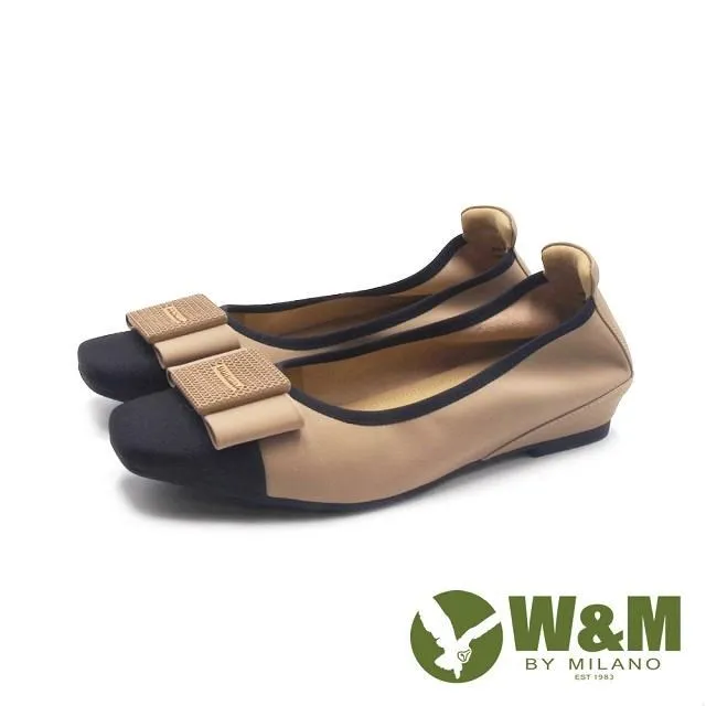 W&M(女)方頭羊皮小扭結心機內增高樂福鞋 女鞋-卡其 歷史價格詳細信息