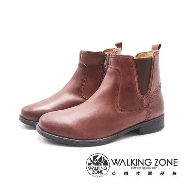 WALKING ZONE(女)真皮中性運動休閒鞋 女鞋-杏黑 歷史價格詳細信息