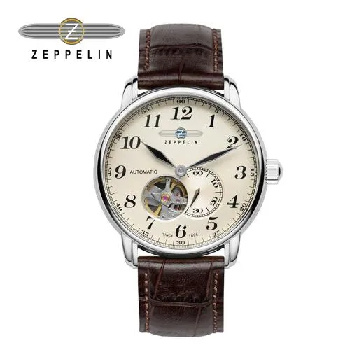 ZEPPELIN 齊柏林飛船 8682-2 手錶 42mm 德國錶 軍風 黑色面盤 黑色皮錶帶 男錶女錶 歷史價格詳細信息