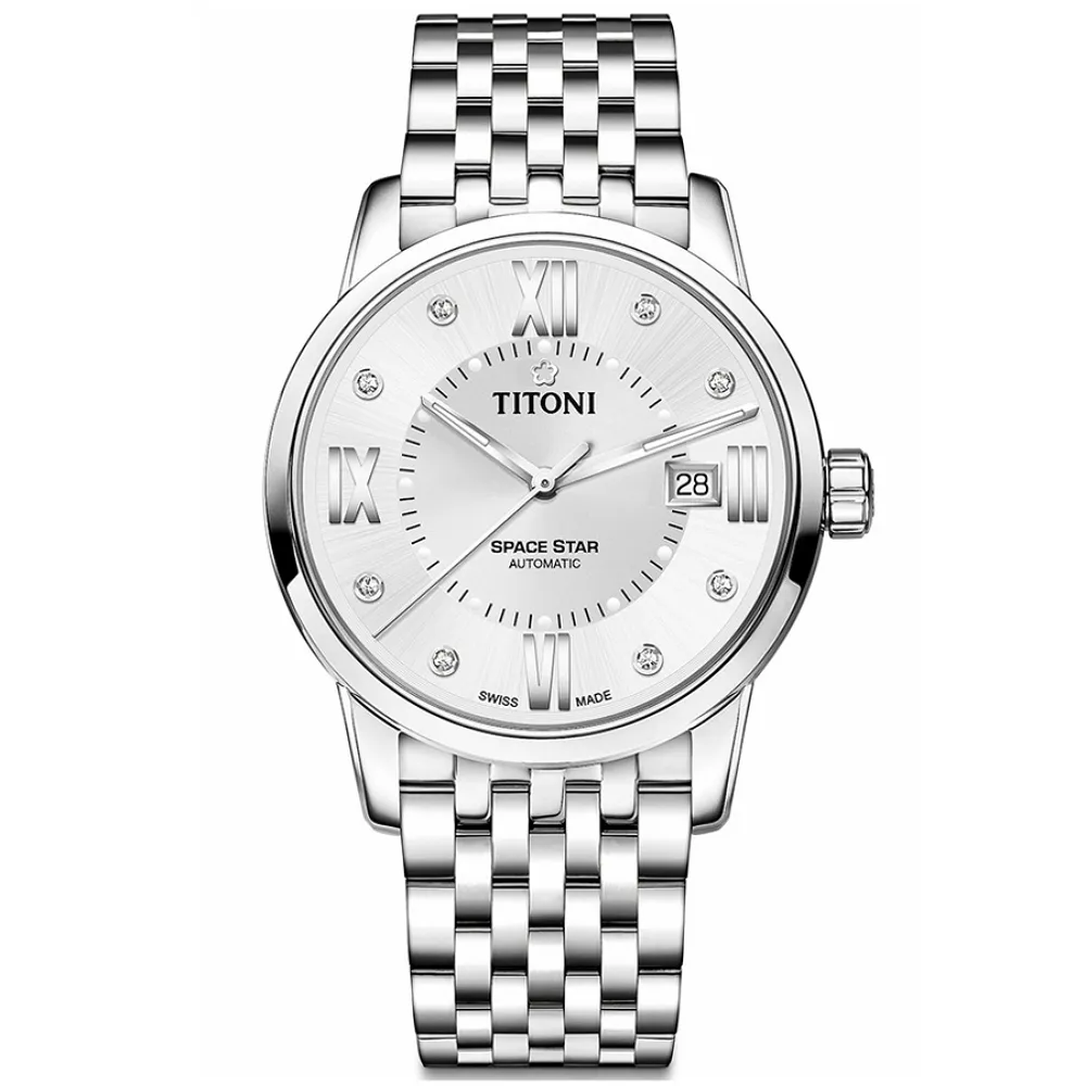 TITONI 梅花錶 天星系列機械錶(83638 S-608)-銀/40mm 歷史價格詳細信息