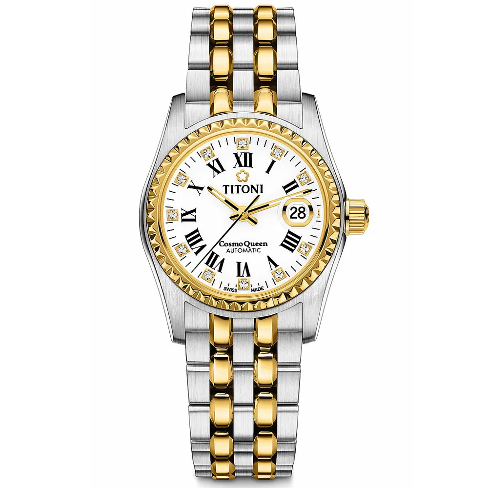 【TITONI瑞士梅花錶】宇宙系列｜自動機械男錶｜白面鍊帶｜40mm｜797 S-307 歷史價格詳細信息