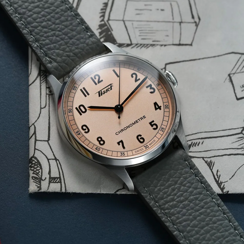 TISSOT天梭 Heritage 1938 天文台認證 復刻機械腕錶 39mm / T1424641633200 歷史價格詳細信息