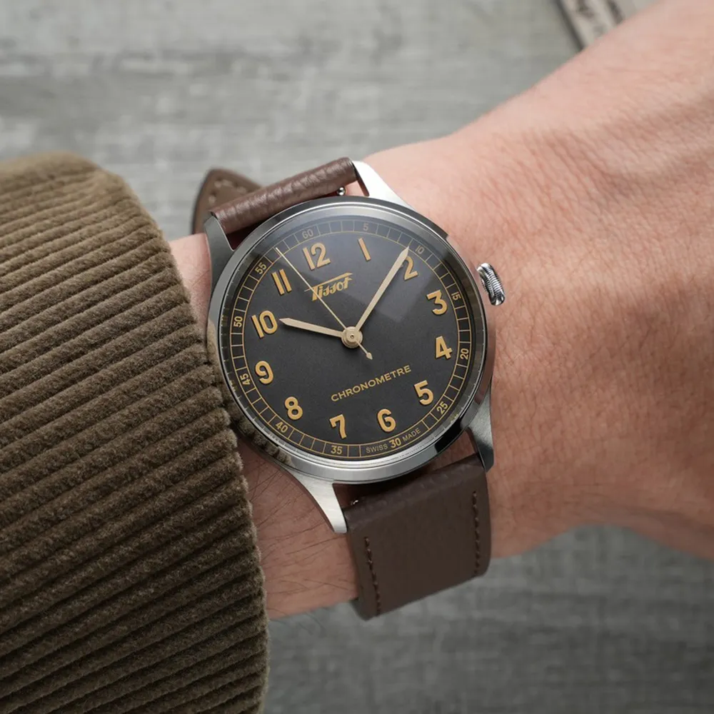 TISSOT天梭 Heritage 1938 天文台認證 復刻機械腕錶 39mm / T1424641633200 歷史價格詳細信息