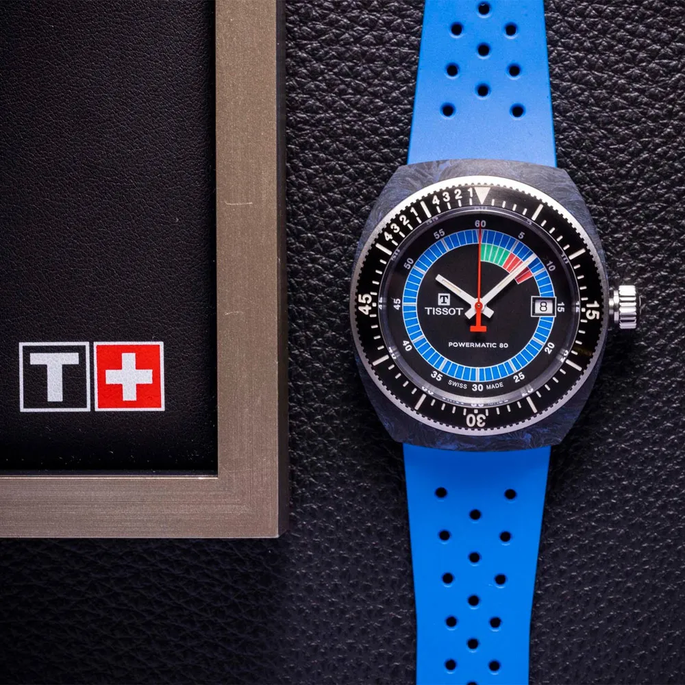 TISSOT 天梭 SIDERAL S 鍛造碳纖維酒桶形復古機械錶/黃/41mm/T1454079705700 歷史價格詳細信息