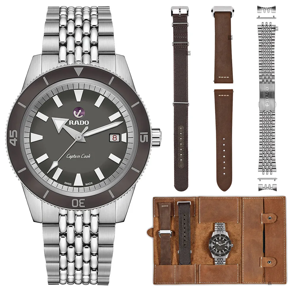 RADO 雷達 Captain Cook庫克船長系列 300米青銅自動機械腕錶-藍 R02(R32504205) 歷史價格詳細信息