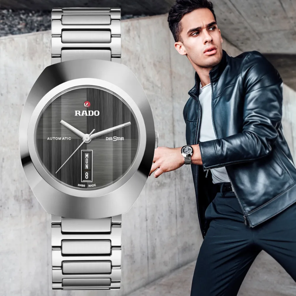 Rado 雷達表 DiaStar鑽星系列 創始型 碳化鈦金屬陶瓷紋飾機械錶-灰色38mm R05 R12160103 歷史價格詳細信息