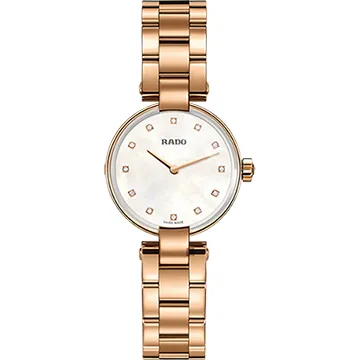 RADO 雷達 Coupole 晶璨系列 經典月相石英女錶-34mm R22885945 歷史價格詳細信息