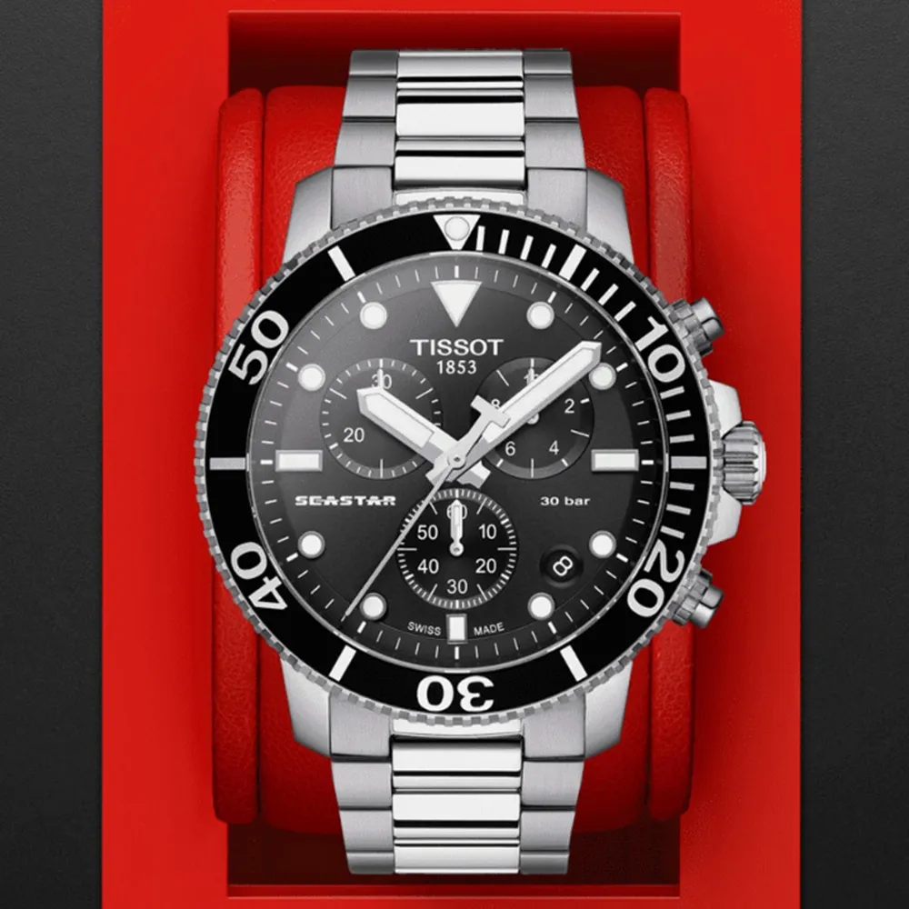 TISSOT天梭 Seastar1000 海洋之星 潛水計時石英腕錶 45.5mm/T1204171708101 歷史價格詳細信息