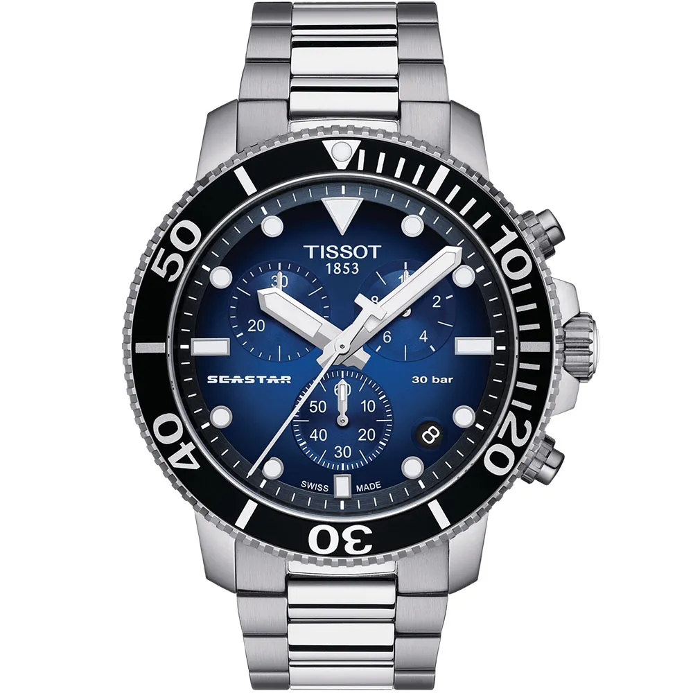 TISSOT天梭 Seastar 海星系列300米潛水機械錶 T1204073704100-藍x玫瑰金色 歷史價格詳細信息