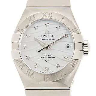 OMEGA 歐米茄 星座系列 同軸擒縱珍珠貝母18k玫瑰金鍊帶款(123.20.27.20.55.004)x27mm 歷史價格詳細信息