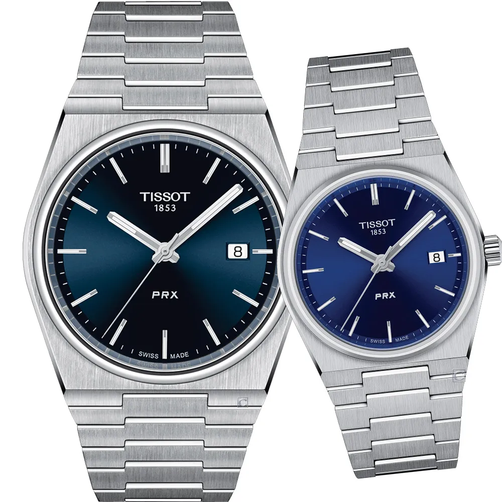 TISSOT 天梭 官方授權 PRX系列 70年代復刻對錶-T1374101109101+T1372101109100/薄荷綠 歷史價格詳細信息