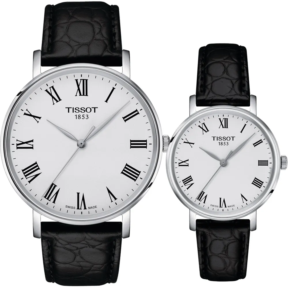TISSOT 天梭 EVERYTIME 經典羅馬時尚女錶/銀X黑/34mm/T1432101603300 歷史價格詳細信息