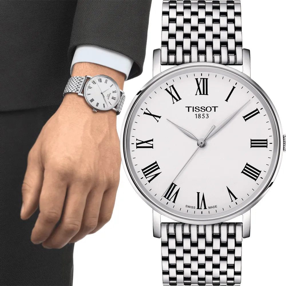 TISSOT 天梭 EVERYTIME 經典羅馬時尚女錶/銀X黑/34mm/T1432101603300 歷史價格詳細信息