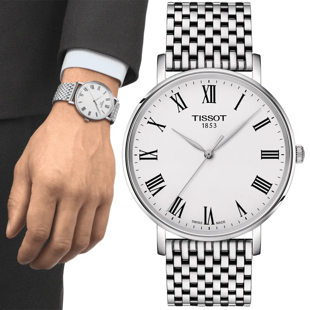 TISSOT 天梭 EVERYTIME 經典羅馬時尚女錶/銀X黑/34mm/T1432101603300 歷史價格詳細信息
